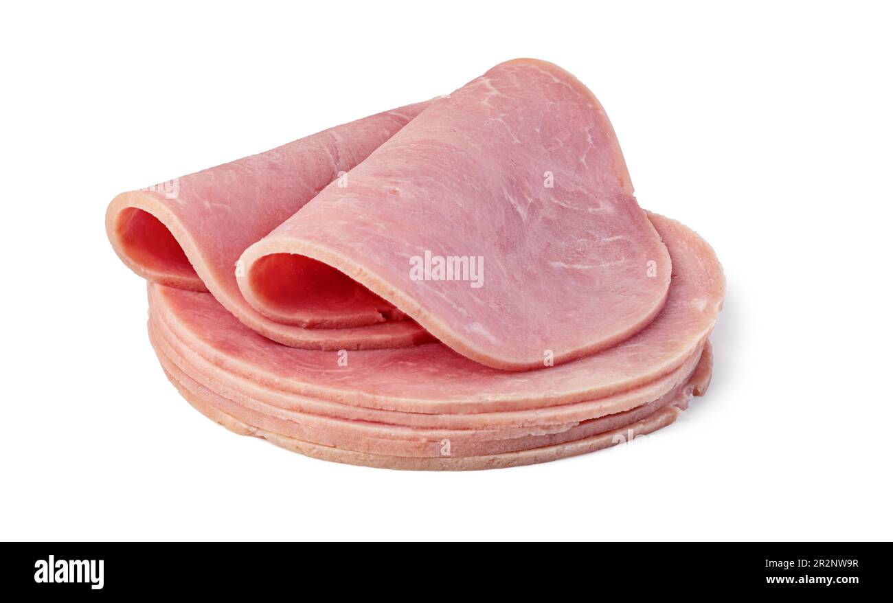pork ham slices isolated on white background Stock Photo Alamy