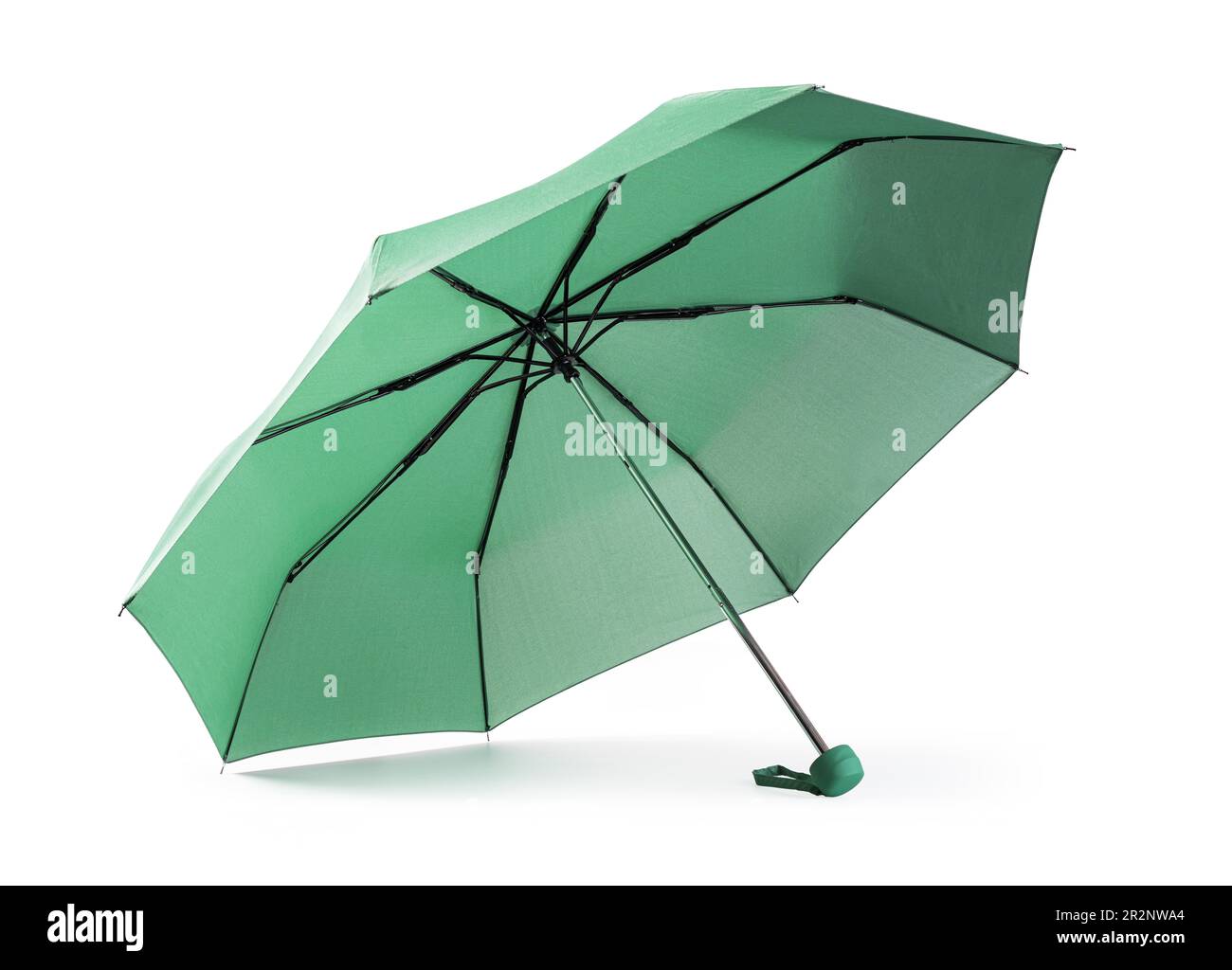 green umbrella isolated on white background Stock Photo - Alamy