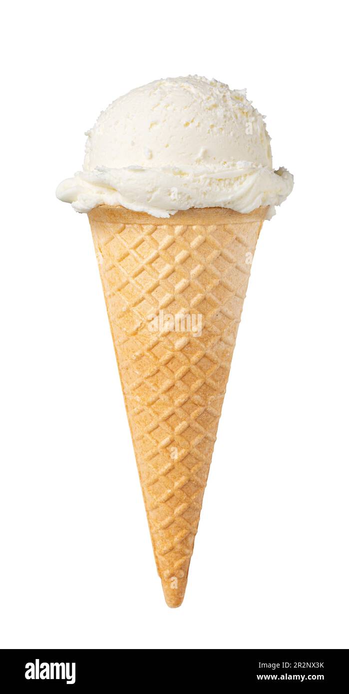 ice cream waffle cone isolated on white background Stock Photo - Alamy