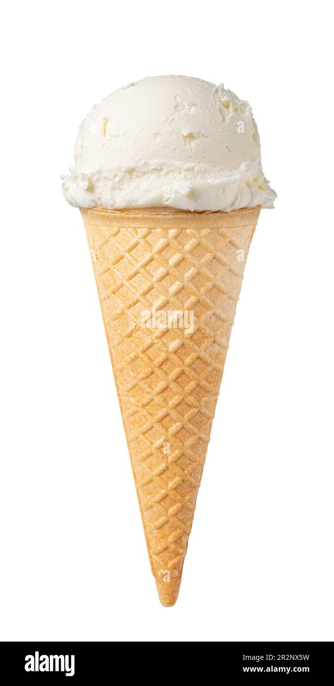 ice cream waffle cone isolated on white background Stock Photo - Alamy