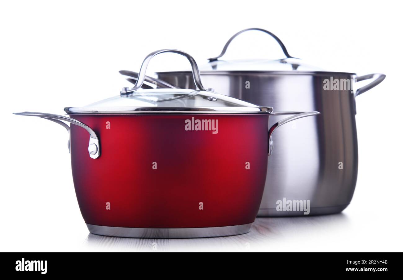 Two soup pots Cut Out Stock Images & Pictures - Alamy