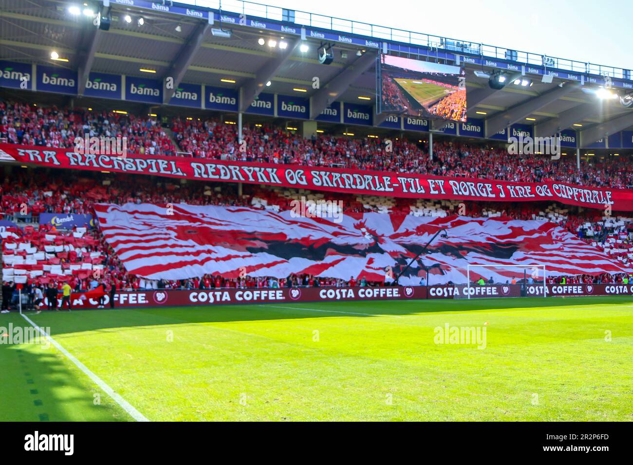 Oslo, Norway, 20th May 2023. Brann TIFO before the cup final between Brann and Lillestrøm.   Credit: Frode Arnesen/Alamy Live News Stock Photo