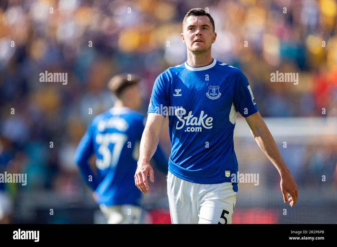 Michael Keane of Everton after the game during the Premier League match between Wolverhampton Wanderers and Everton at Molineux, Wolverhampton on Saturday 20th May 2023. (Photo: Gustavo Pantano | MI News) Credit: MI News & Sport /Alamy Live News Stock Photo