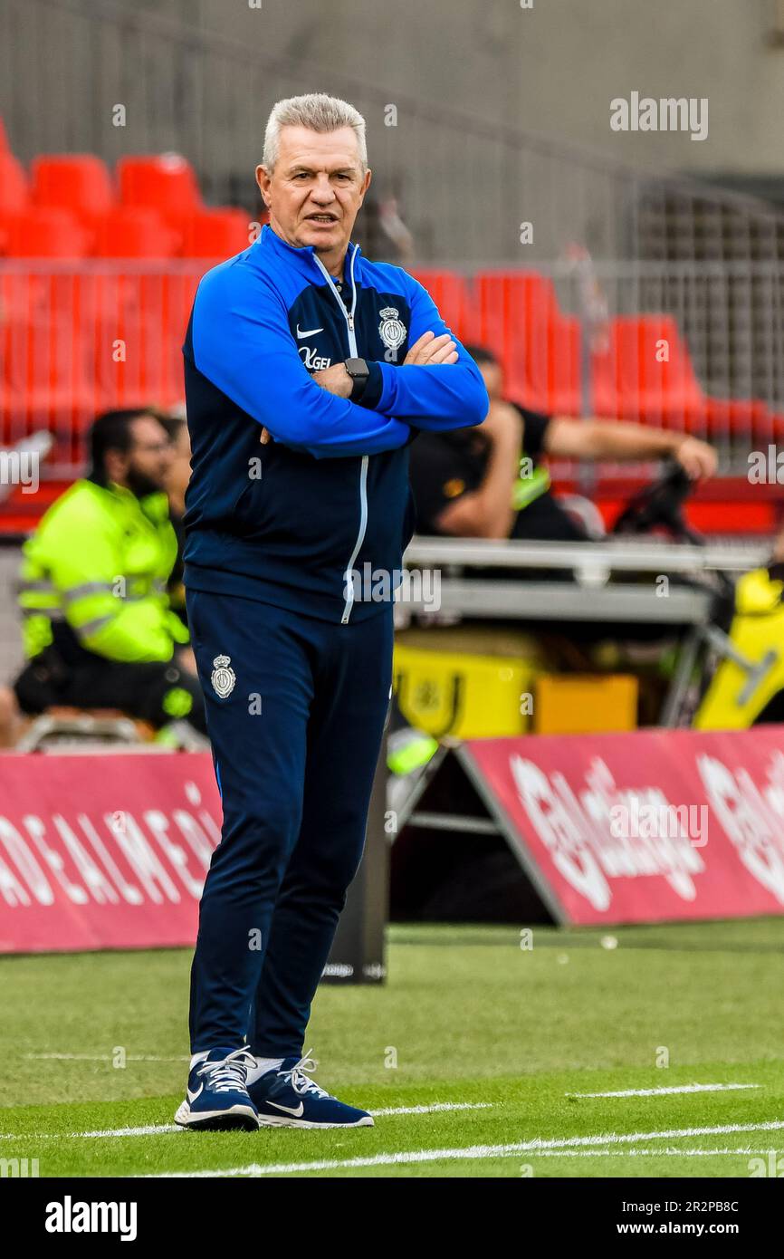 May 20, 2023: ALMERIA, SPAIN - MAY 20: Javier Aguirre of RCD Mallorca focus during the match between UD Almeria and RCD Mallorca of La Liga Santander on May 20, 2023 at PowerHorse Stadium in Almeria, Spain. (Credit Image: © Samuel CarreÃ±O/PX Imagens via ZUMA Press Wire) EDITORIAL USAGE ONLY! Not for Commercial USAGE! Stock Photo