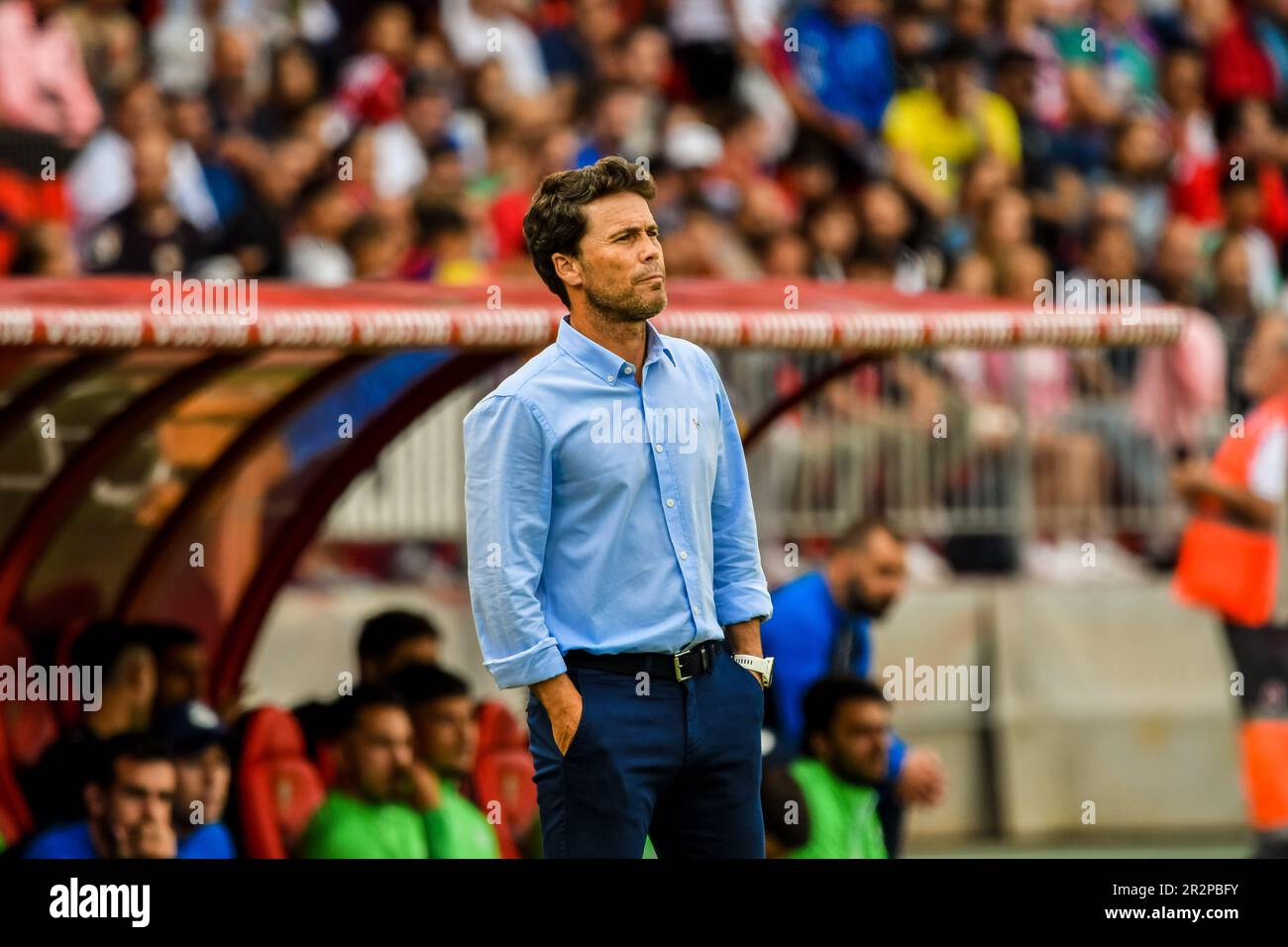 May 20, 2023: ALMERIA, SPAIN - MAY 20: Rubi Joan Francesc Ferrer of UD Almeria looking during the match between UD Almeria and RCD Mallorca of La Liga Santander on May 20, 2023 at PowerHorse Stadium in Almeria, Spain. (Credit Image: © Samuel CarreÃ±O/PX Imagens via ZUMA Press Wire) EDITORIAL USAGE ONLY! Not for Commercial USAGE! Stock Photo