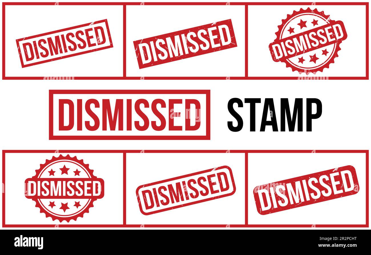 Stamp with word dismissed inside hi-res stock photography and