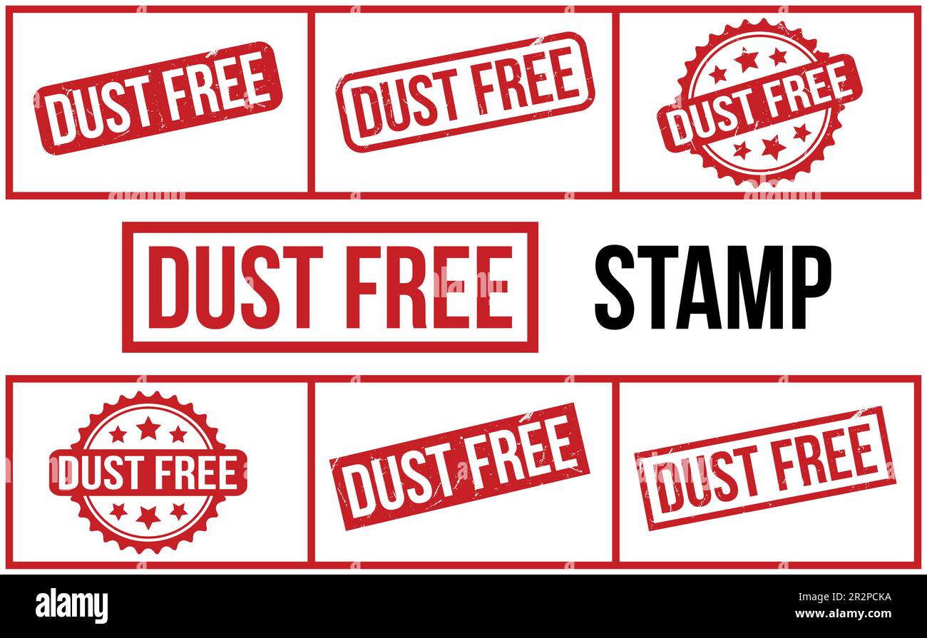 Dust Free Rubber Stamp Set Vector Stock Vector