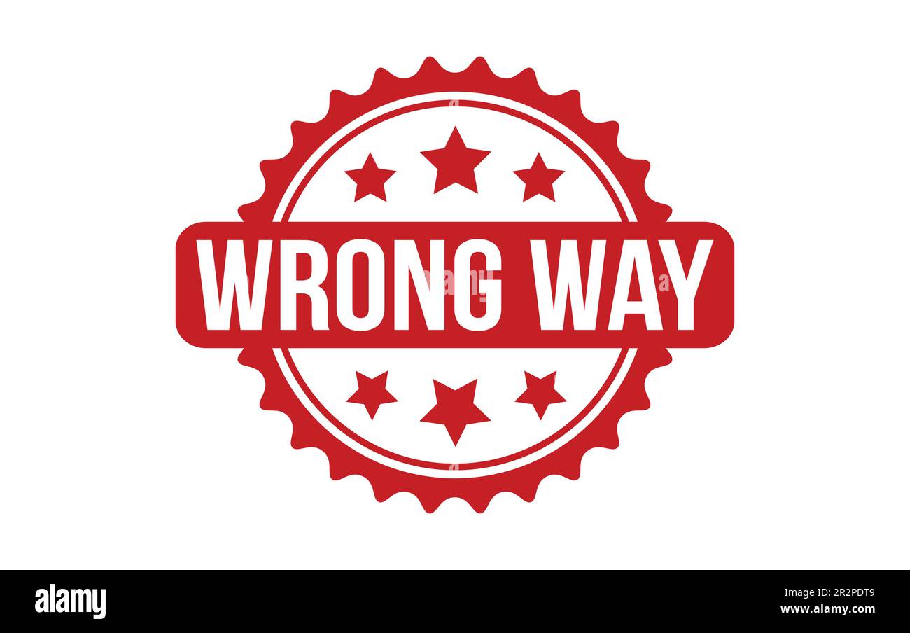 Wrong Way Rubber Stamp Seal Vector Stock Vector