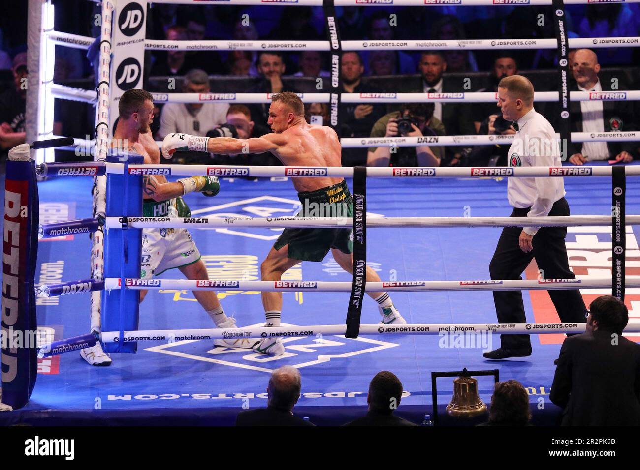 JJ Metcalf defeats Dennis Hogan during Matchroom Boxing Katie Taylor vs Chantelle Cameron at 3Arena, Dublin, Ireland
