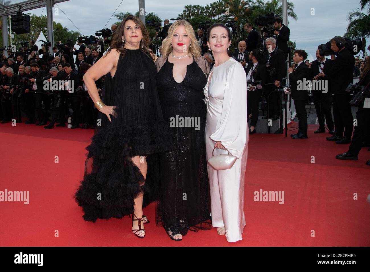 Cannes, France. 20th May, 2023. Francesca Scorsese, Cathy Scorsese, Domenica Cameron-Scorsese attending the Killers Of The Flower Moon Premiere as part of the 76th Cannes Film Festival in Cannes, France on May 20, 2023. Photo by Aurore Marechal/ABACAPRESS.COM Credit: Abaca Press/Alamy Live News Stock Photo