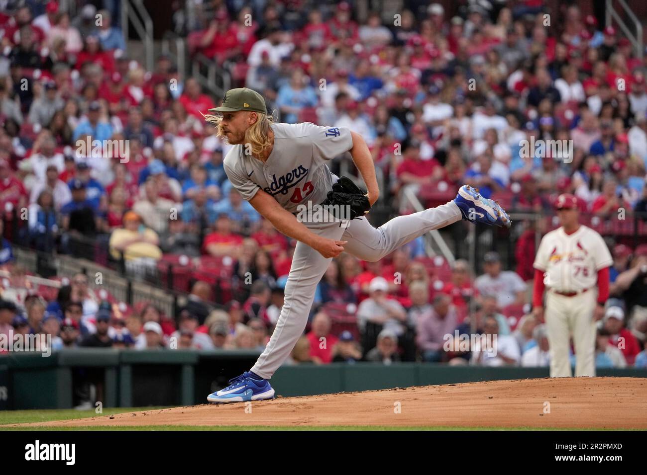 Los Angeles Dodgers starting pitcher Noah Syndergaard throws during the