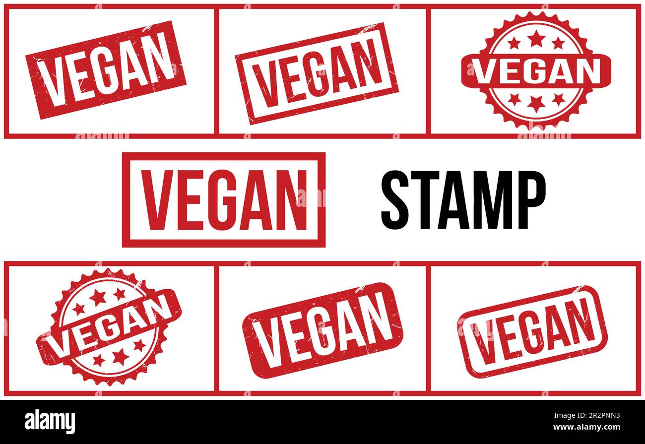 Vegan Rubber Stamp Set Vector Stock Vector Image & Art - Alamy