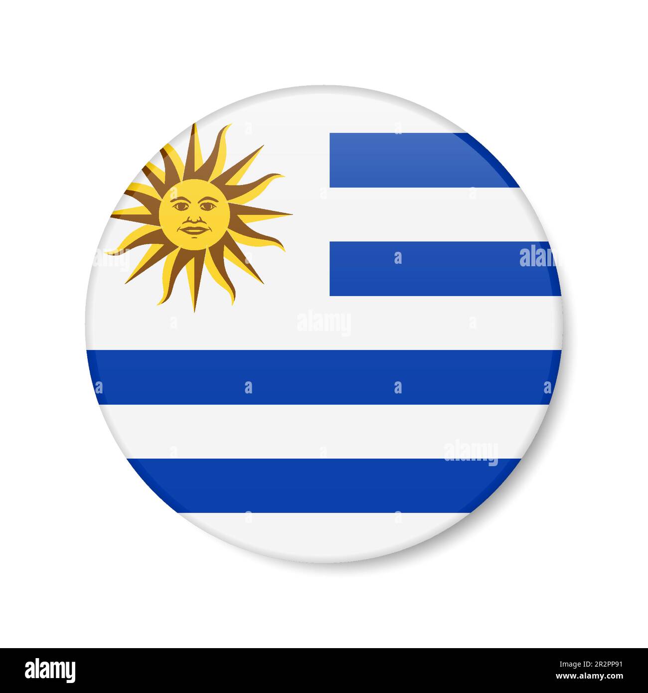 A Heraldry Shield With The Flag Of Uruguay, A Ribbon And A Soccer