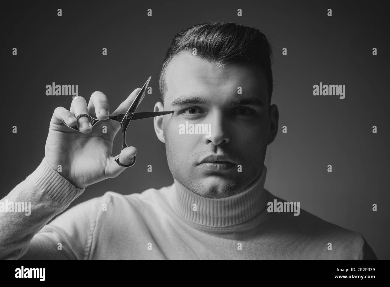 service concept. Professional barber equipment. Cut hair