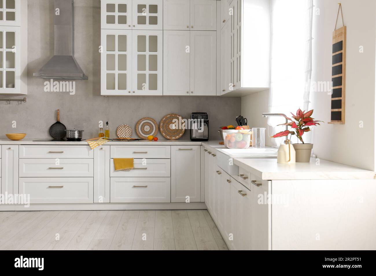 Beautiful kitchen interior with stylish modern furniture Stock Photo ...