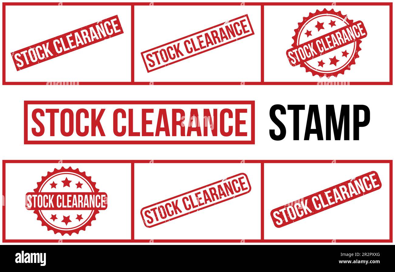 Stock Clearance Rubber Stamp Set Vector Stock Vector