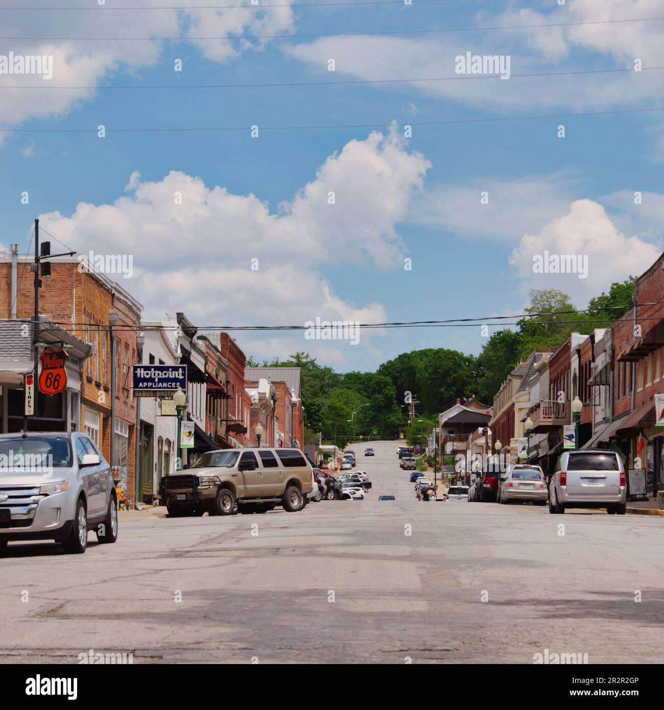 Weston, Missouri May 18, 2023 Downtown Main Street in Weston, MO