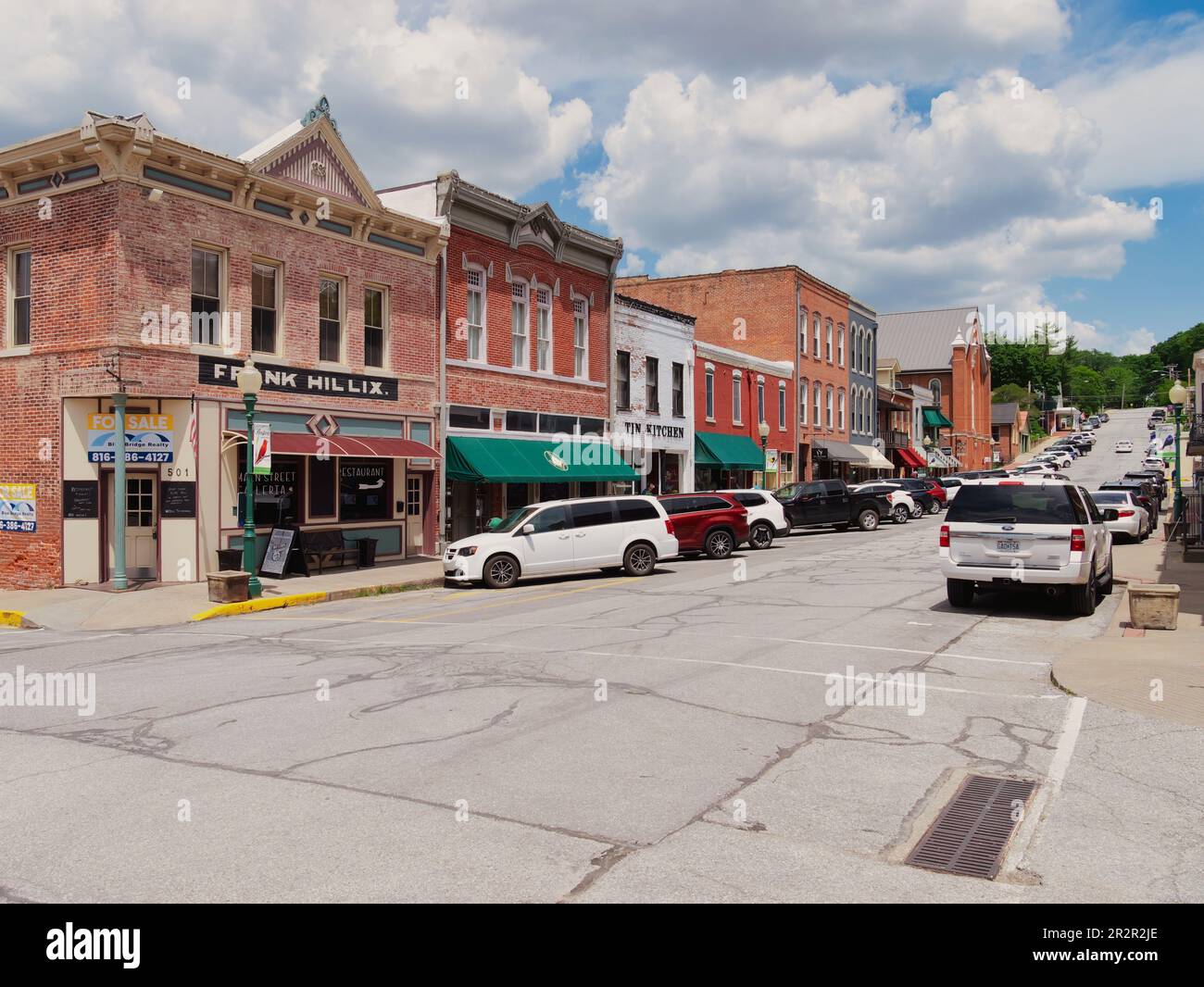 Weston, Missouri May 18, 2023 Downtown Main Street in Weston, MO