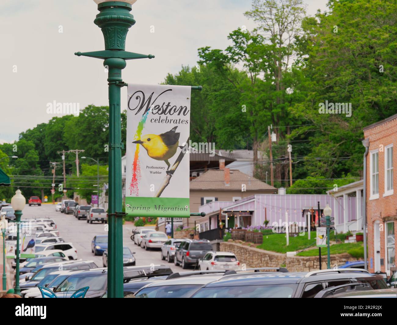 Weston, Missouri May 18, 2023 Downtown Main Street in Weston, MO