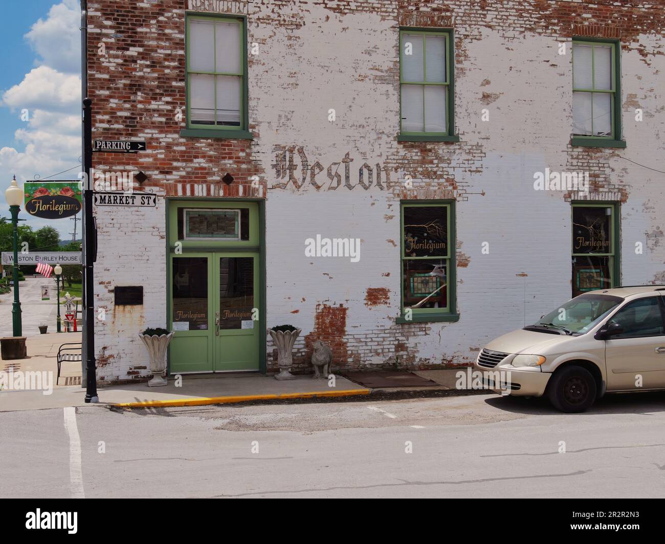 Weston, Missouri May 18, 2023 Downtown Main Street in Weston, MO