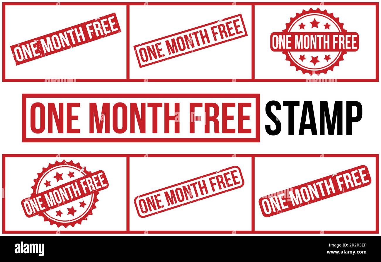 One Month Free Rubber Stamp Set Vector Stock Vector Image & Art - Alamy