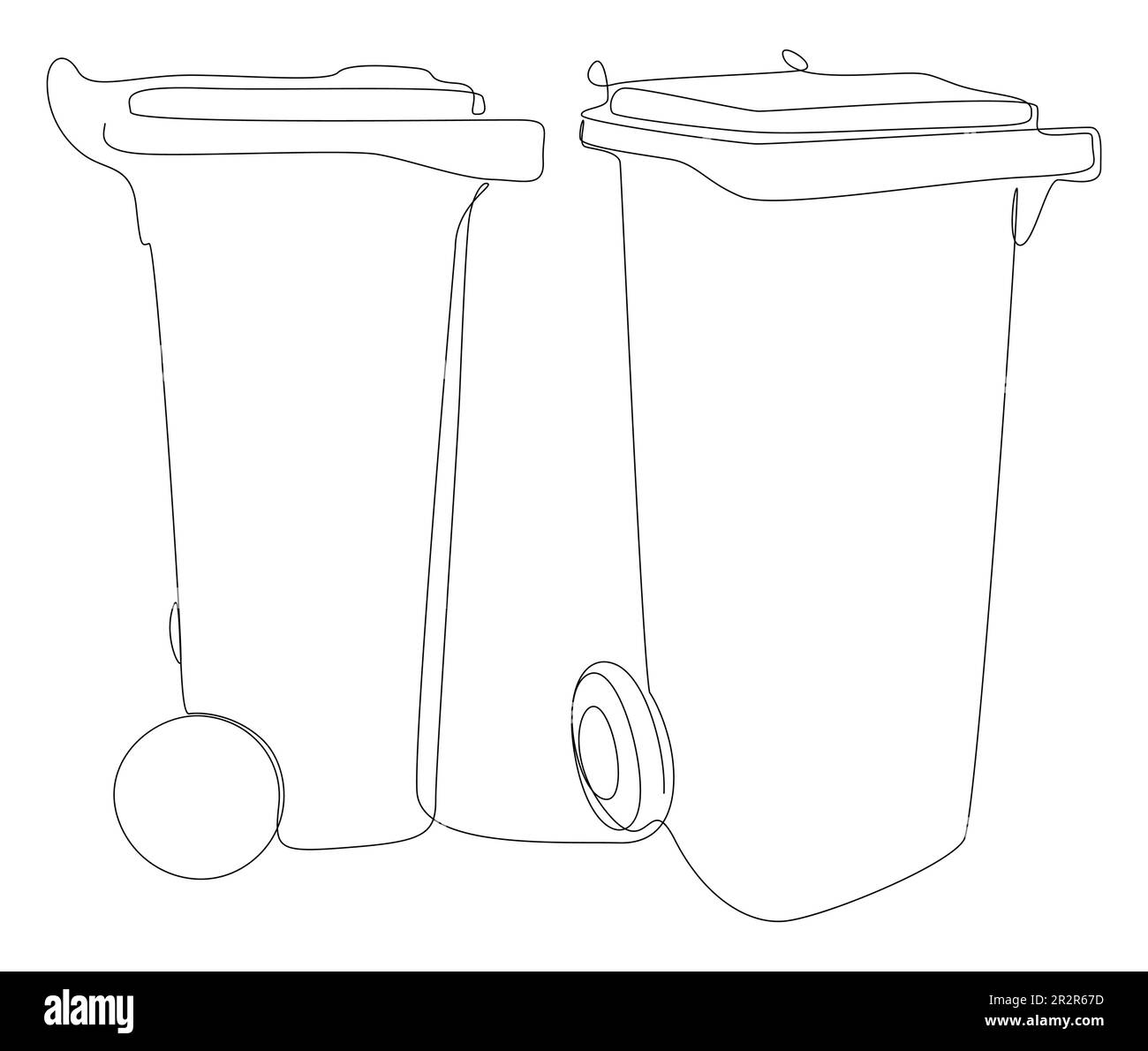 One continuous line of Garbage Bin. Thin Line Illustration vector concept. Contour Drawing Creative ideas. Stock Vector