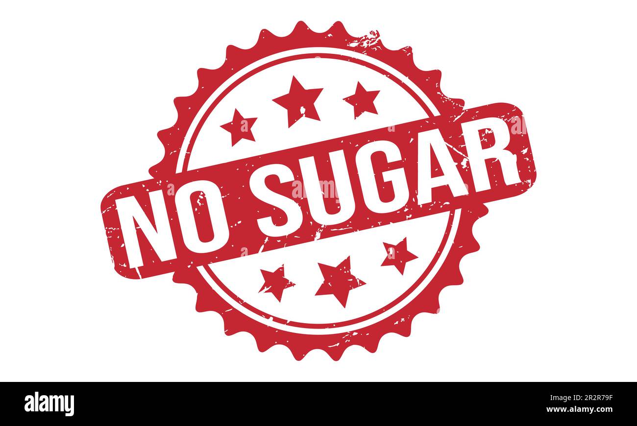 No Sugar Rubber Stamp Seal Vector Stock Vector