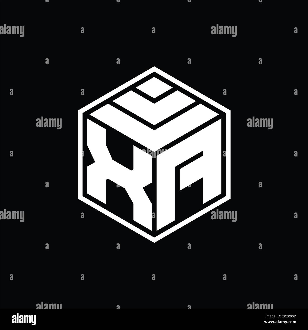 XA Logo monogram with hexagon geometric shape isolated outline design template Stock Photo