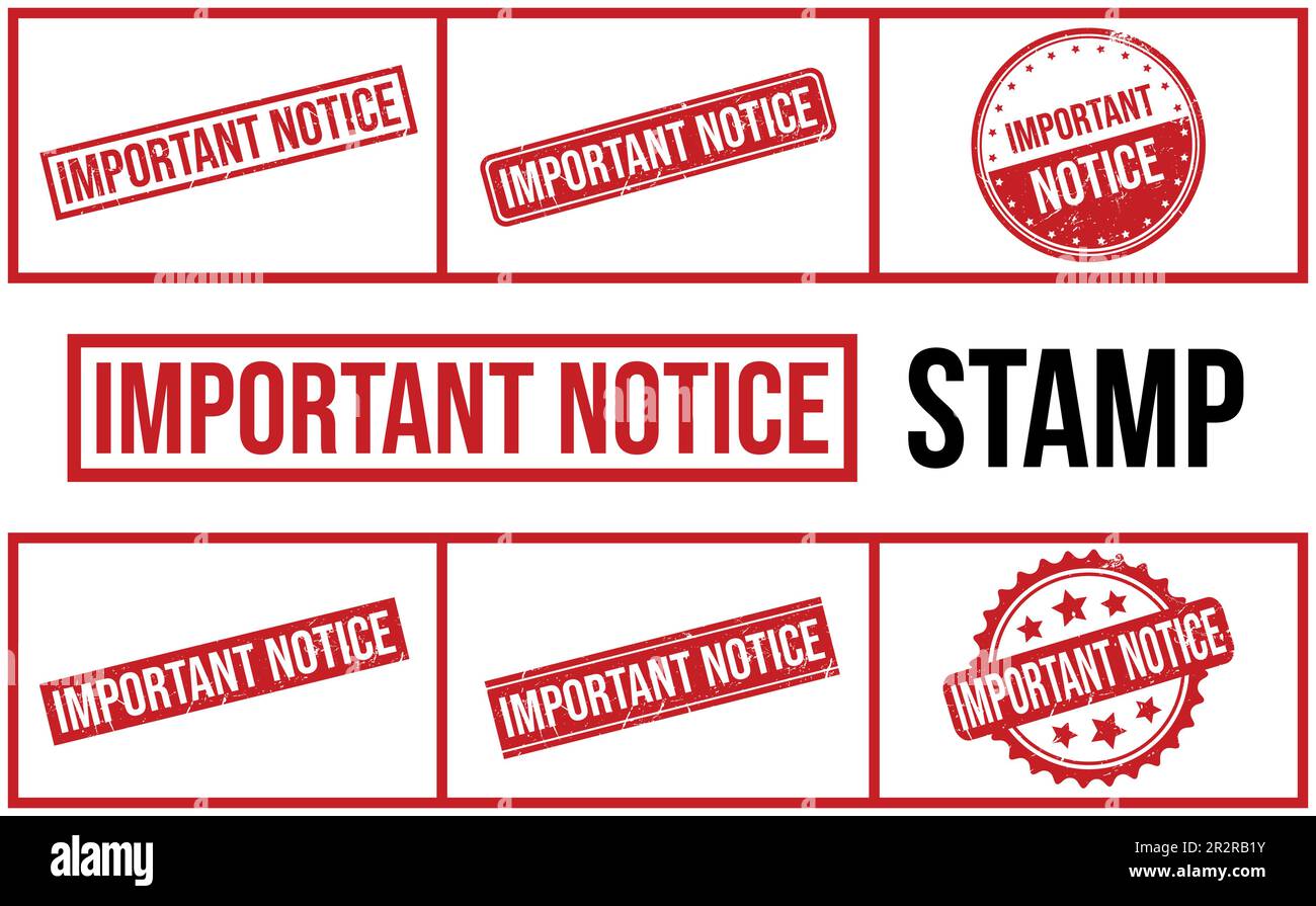 Important Notice Rubber Stamp Set Vector Stock Vector Image And Art Alamy