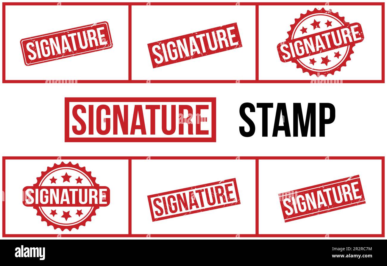 Signature Rubber Stamp Set Vector Stock Vector Image & Art Alamy