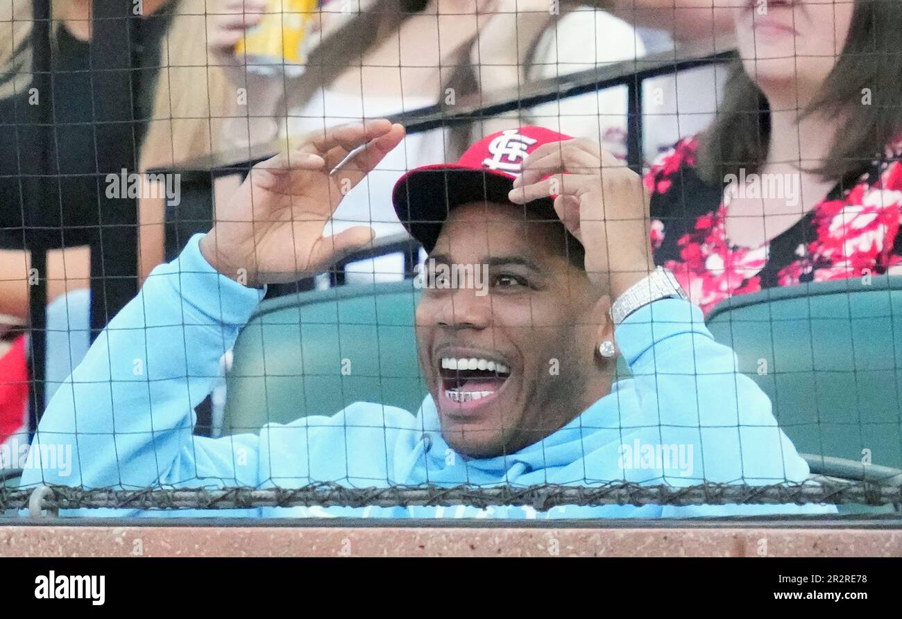 St. Louis, United States. 20th May, 2023. Rapper Nelly gets excited as ...