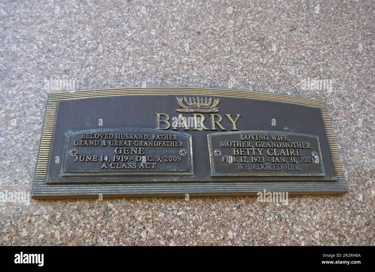 Los Angeles, California, USA 18th May 2023 Actor Gene Barry Grave in Canaan  Garden Mausoleum at Hillside Memorial Park on May 18, 2023 in Culver City,  Los Angeles, California, USA. Photo by