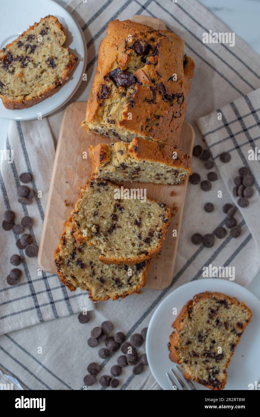 sweet home made Chocolate chip cookie pound cake Stock Photo Alamy