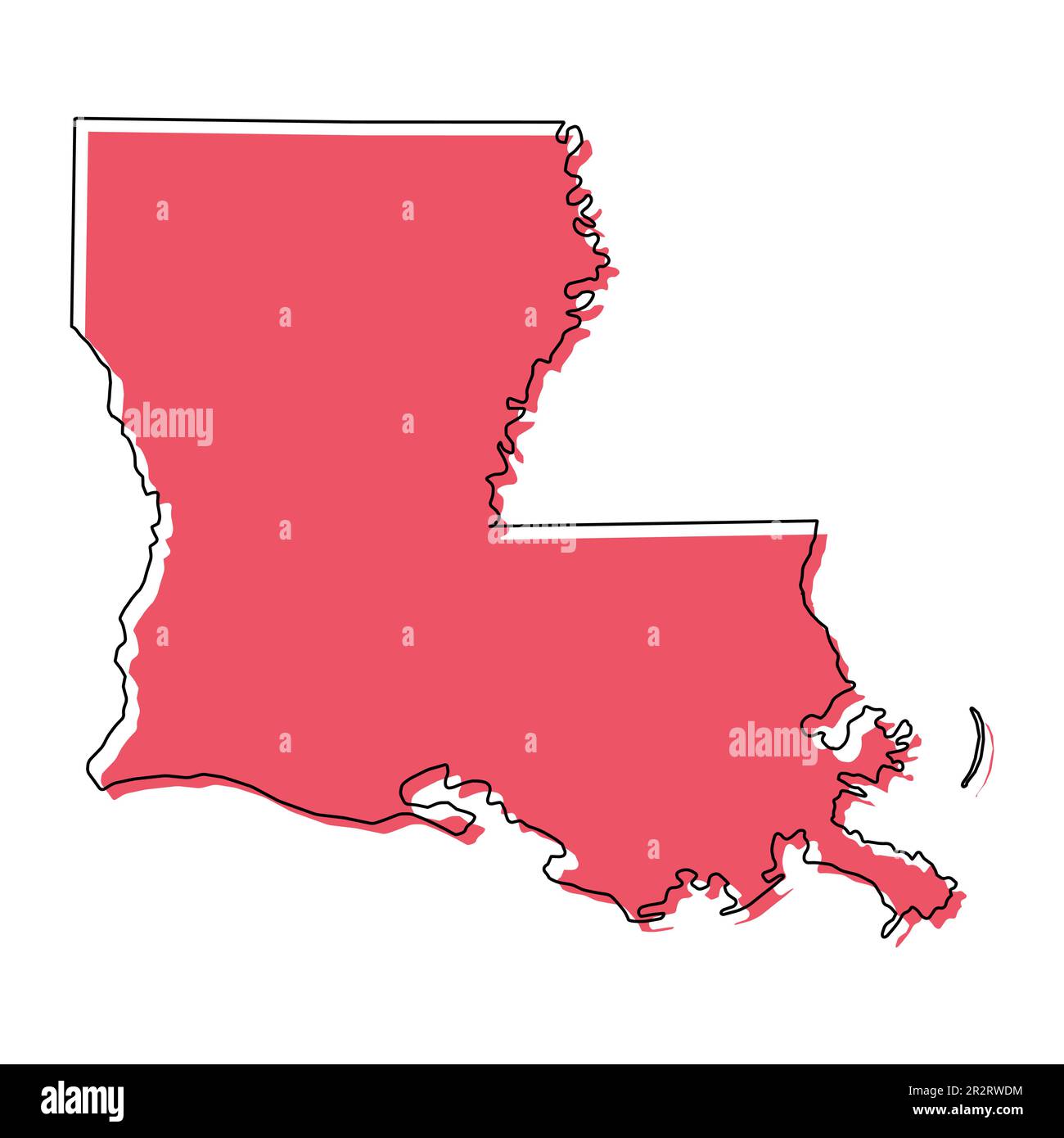 Louisiana map shape united states - Louisiana Map Shape United States Of America Flat Concept Icon Symbol Vector Illustration 2R2RWDM