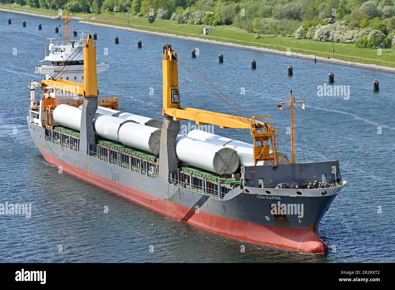 General Cargo Ship FWN RAPIDE at the Kiel Canal Stock Photo