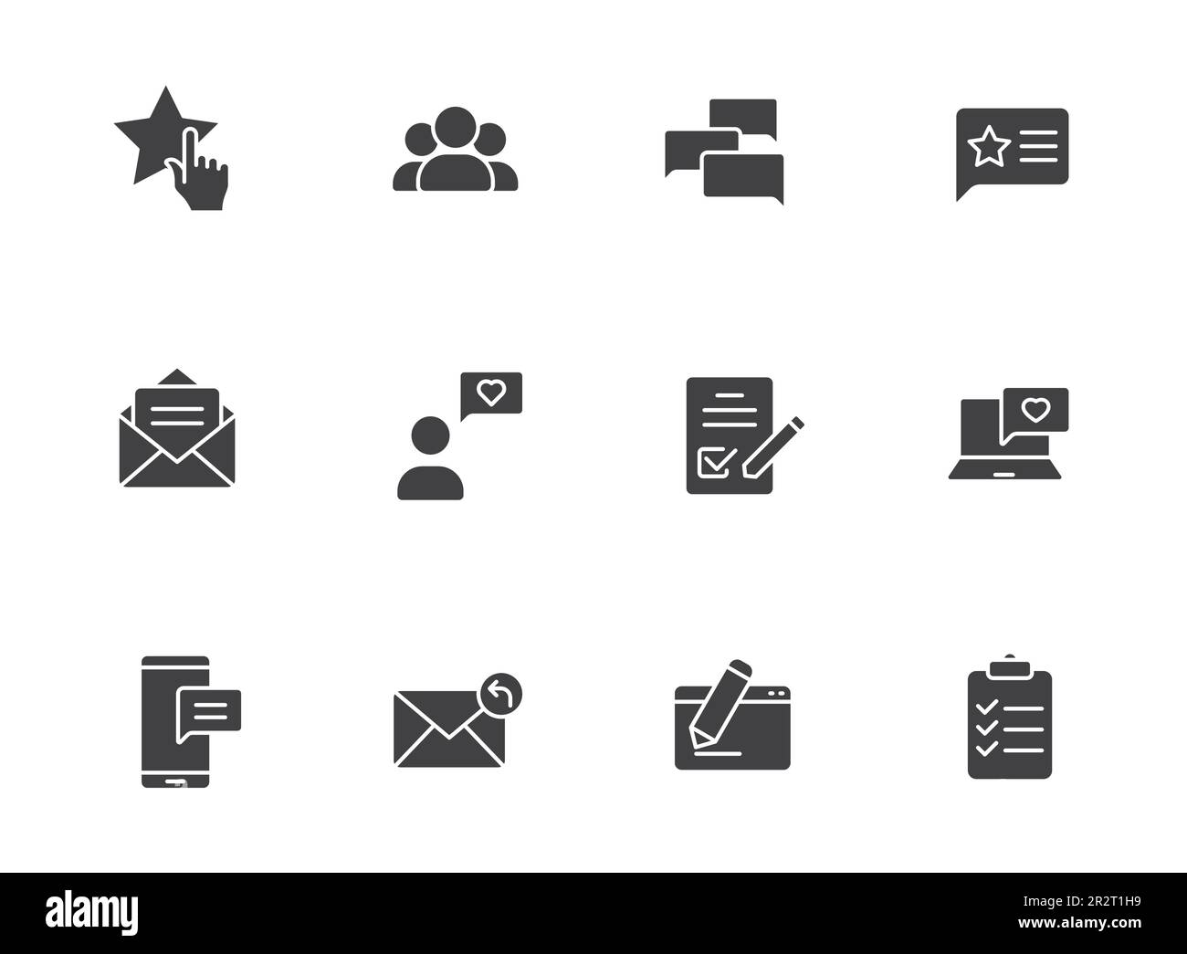 feedback silhouette vector icons Stock Vector