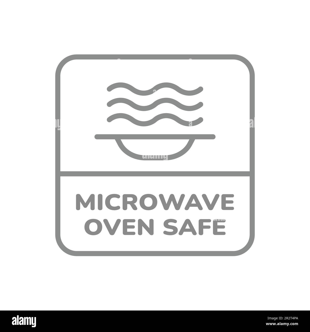 Microwave oven safe label. Vector sticker for pots, pans and dishes. Stock Vector