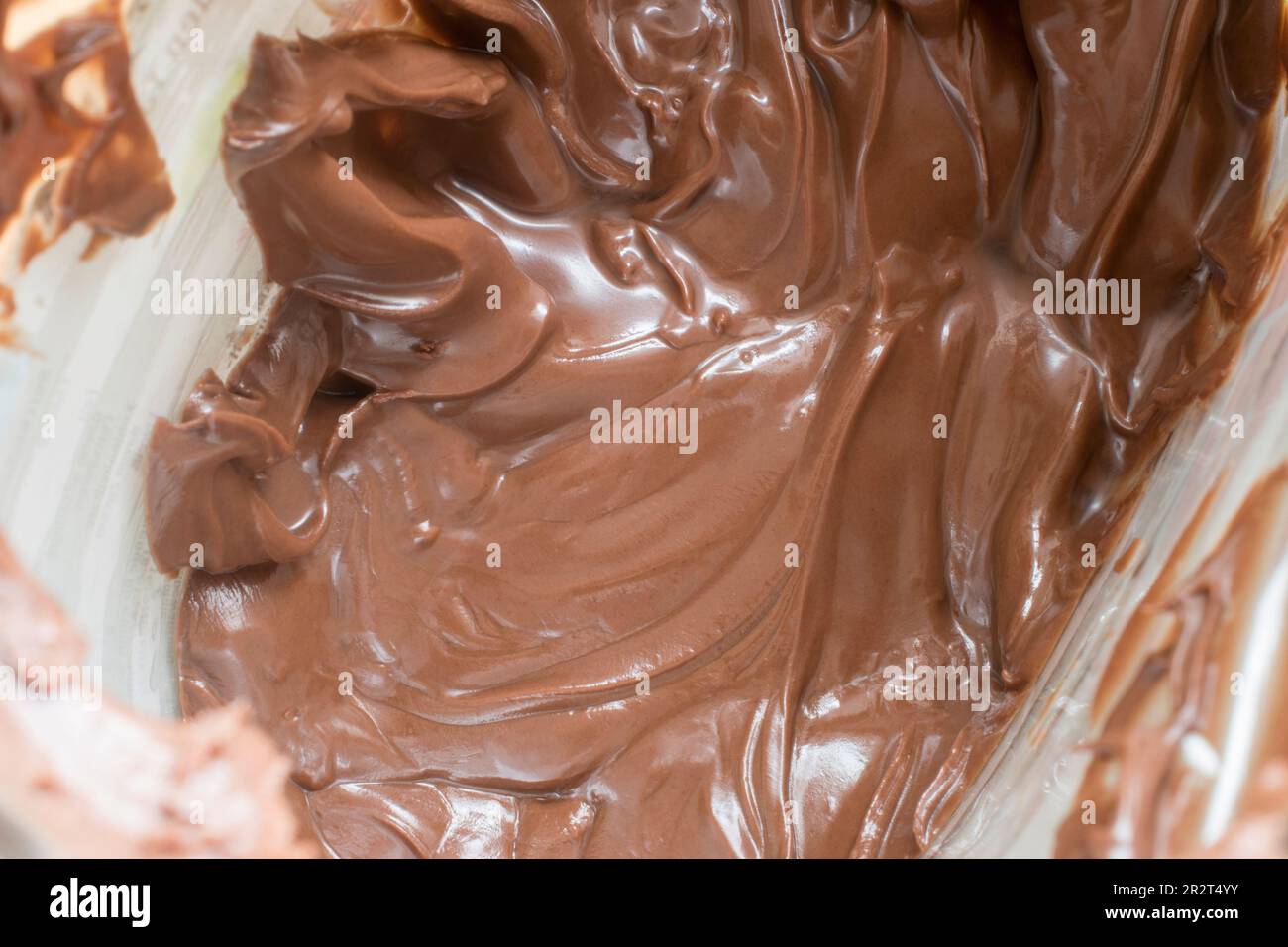 vienna, austria, 16 may 2023: chocolate spread and melted. top view, closeup and background of stock images, selective focus Stock Photo