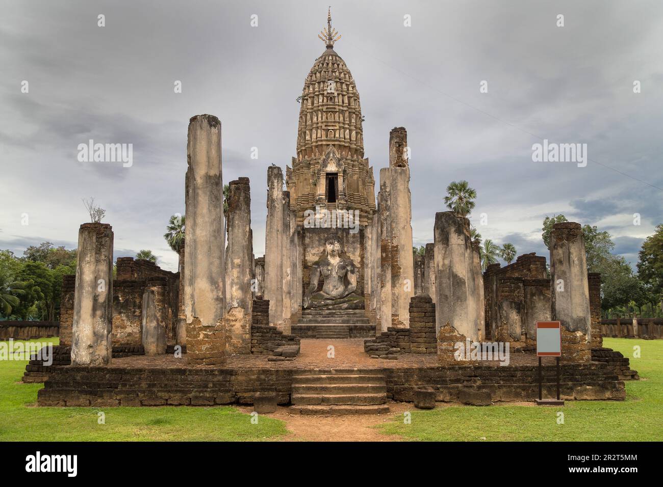 Prang of Wat Phra Si Rattana Mahathat in Si Satchanalai, Thailand. Stock Photo