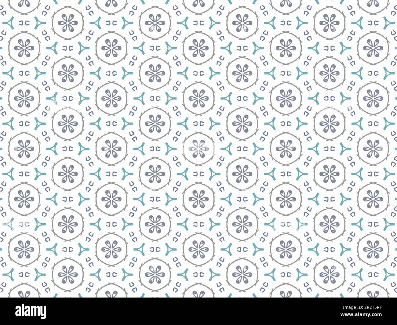 Vector Illustration of Blue Abstract Mandala or Ikat Texture Seamless ...