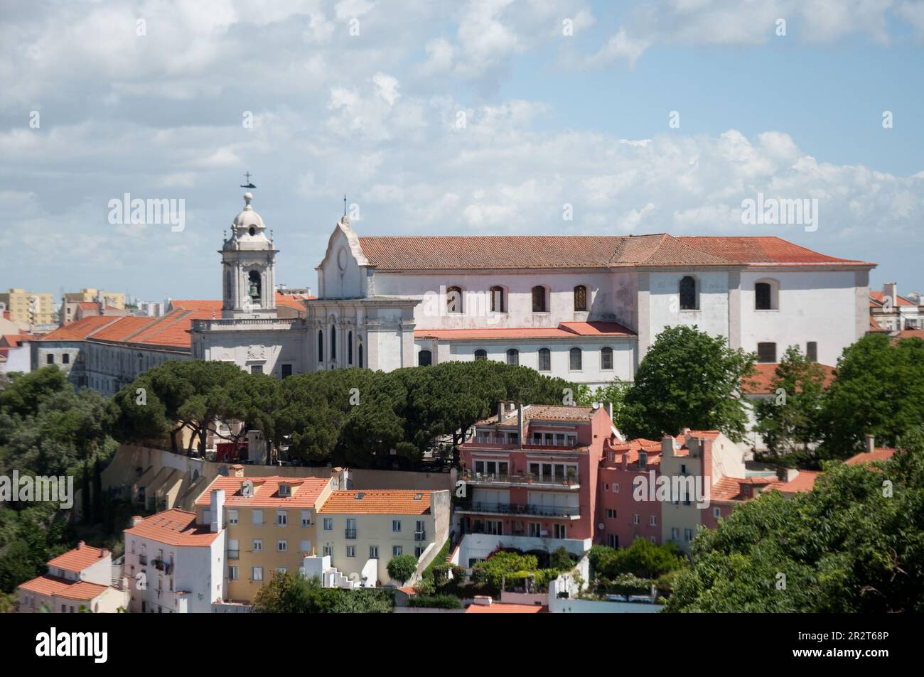 view from St George's Castle - rooftops and gardens, Lisbon, Portugal Stock Photo
