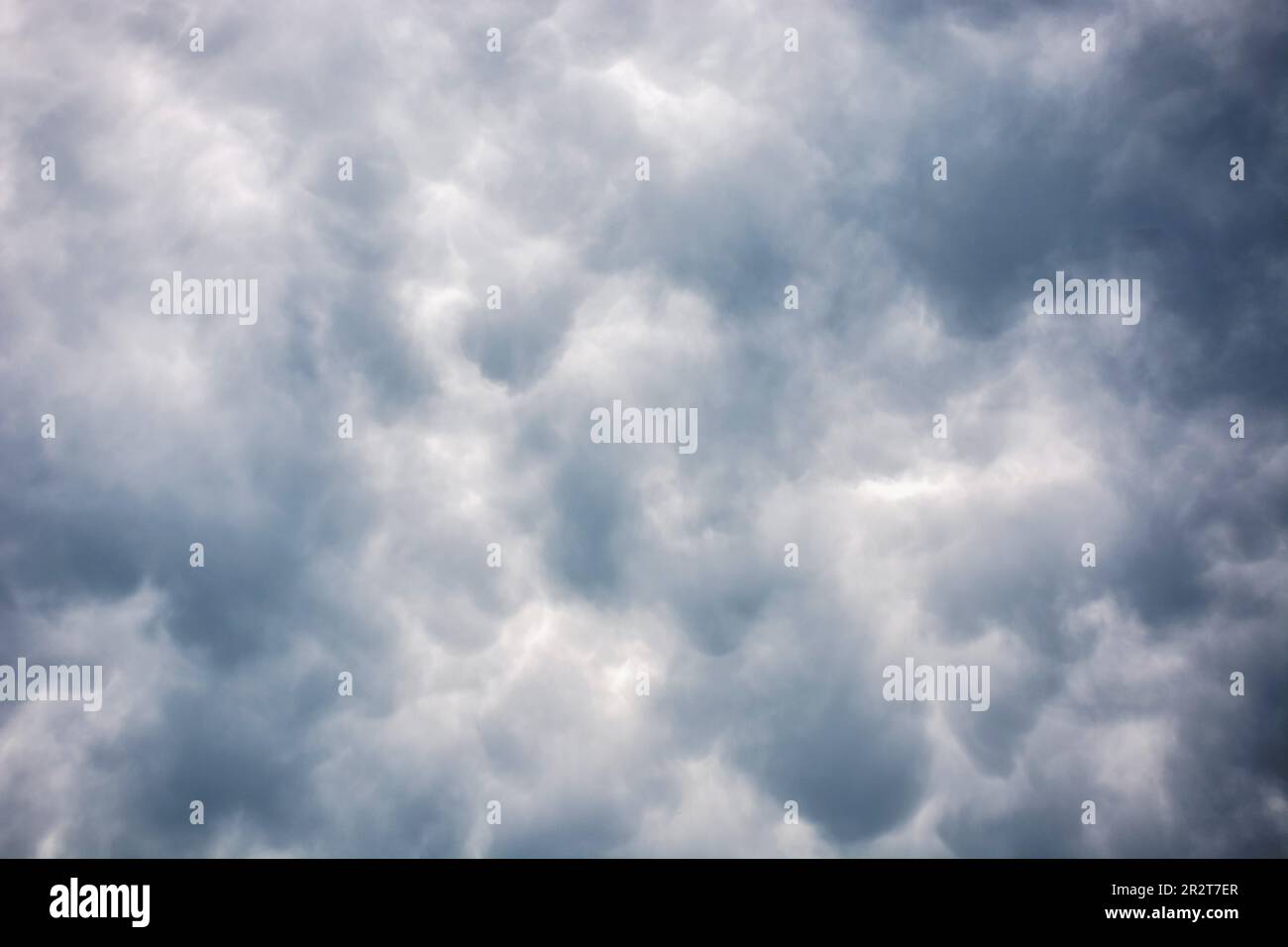 sky covered with heavy rainy clouds. bad weather forecast Stock Photo