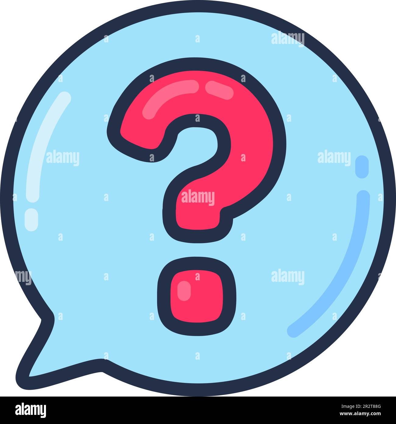 Question mark inside speak bubble. Discussion of goals and strategy at