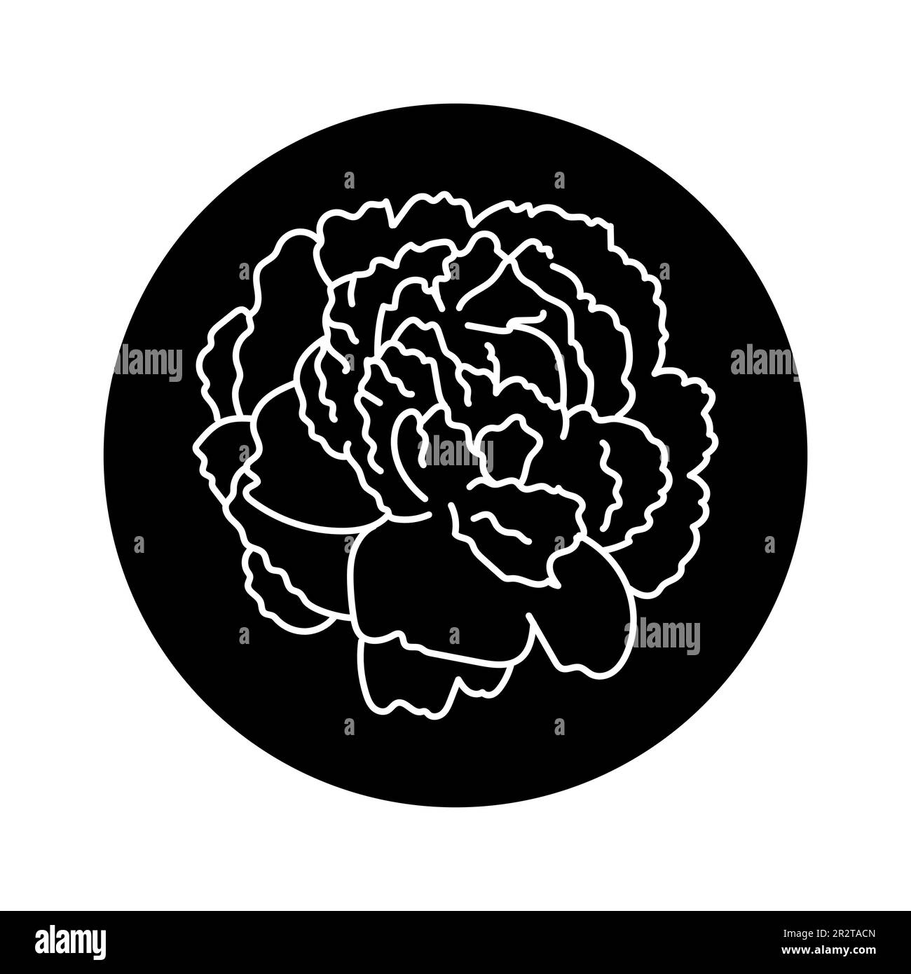 Peony black line icon. Pictogram for web page, mobile app, promo. Stock Vector