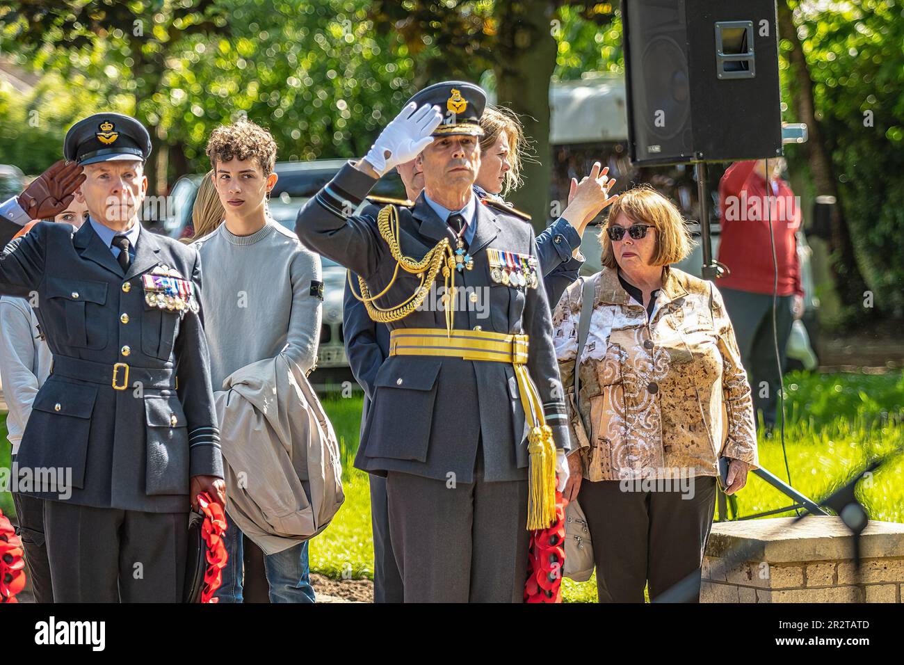 Veterans and members of 617 Squadron and the Royal Air Force attend a
