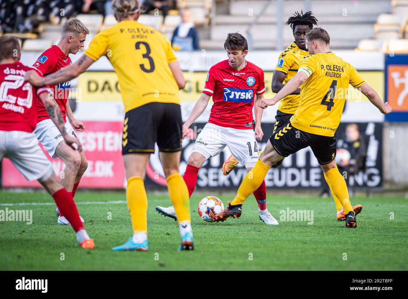 Horsens, Denmark. 19th, May 2023. Mark Brink (14) of IF seen