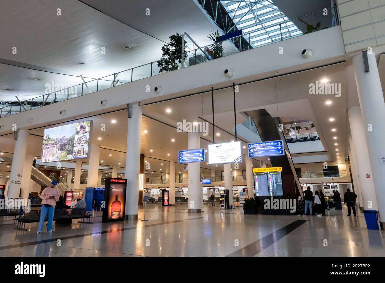 Arrivals area at interior of Tbilisi International Airport, TBS
