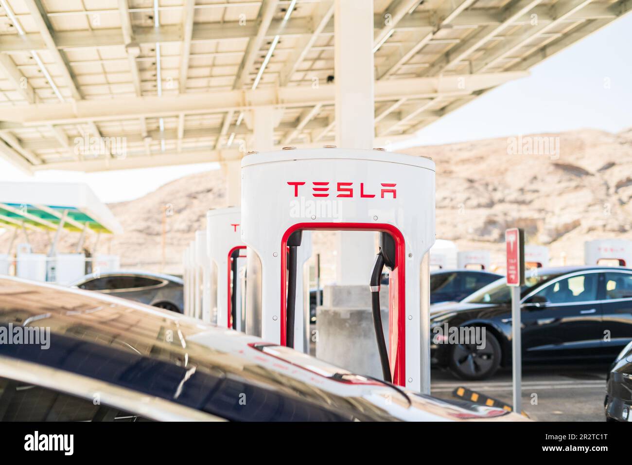 Tesla charging station Stock Photo - Alamy