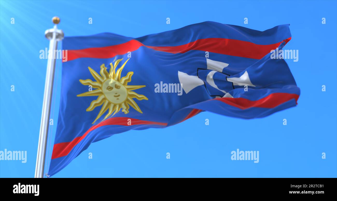 Flag of Vinnytsia Oblast, Ukraine. Loop Stock Photo