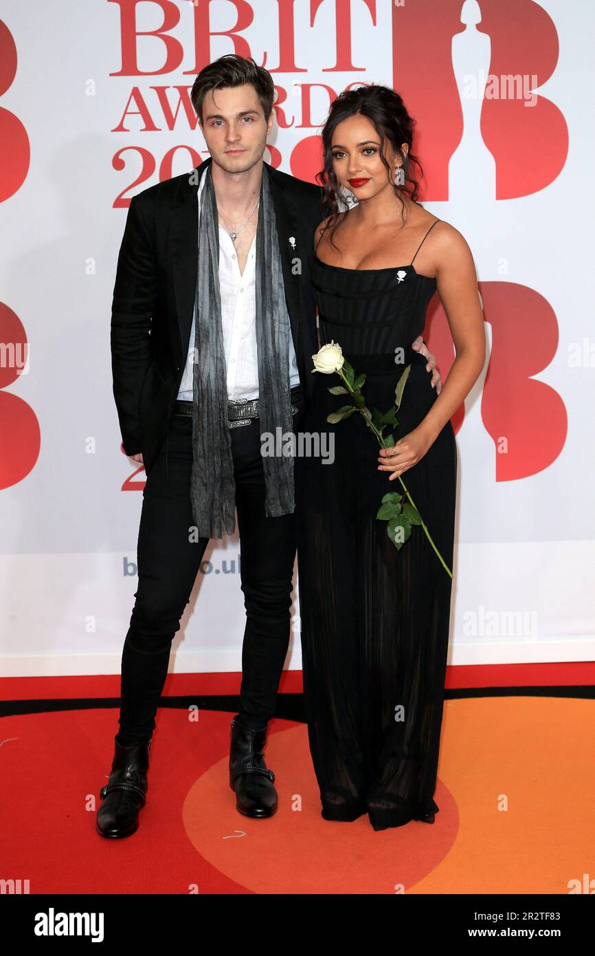 London, UK. 21st Feb, 2018. Jade Thirlwall and Jed Elliott attend The BRIT Awards 2018 at The O2 Arena in London, England. (Photo by Fred Duval/SOPA Images/Sipa USA) Credit: Sipa USA/Alamy Live News Stock Photo